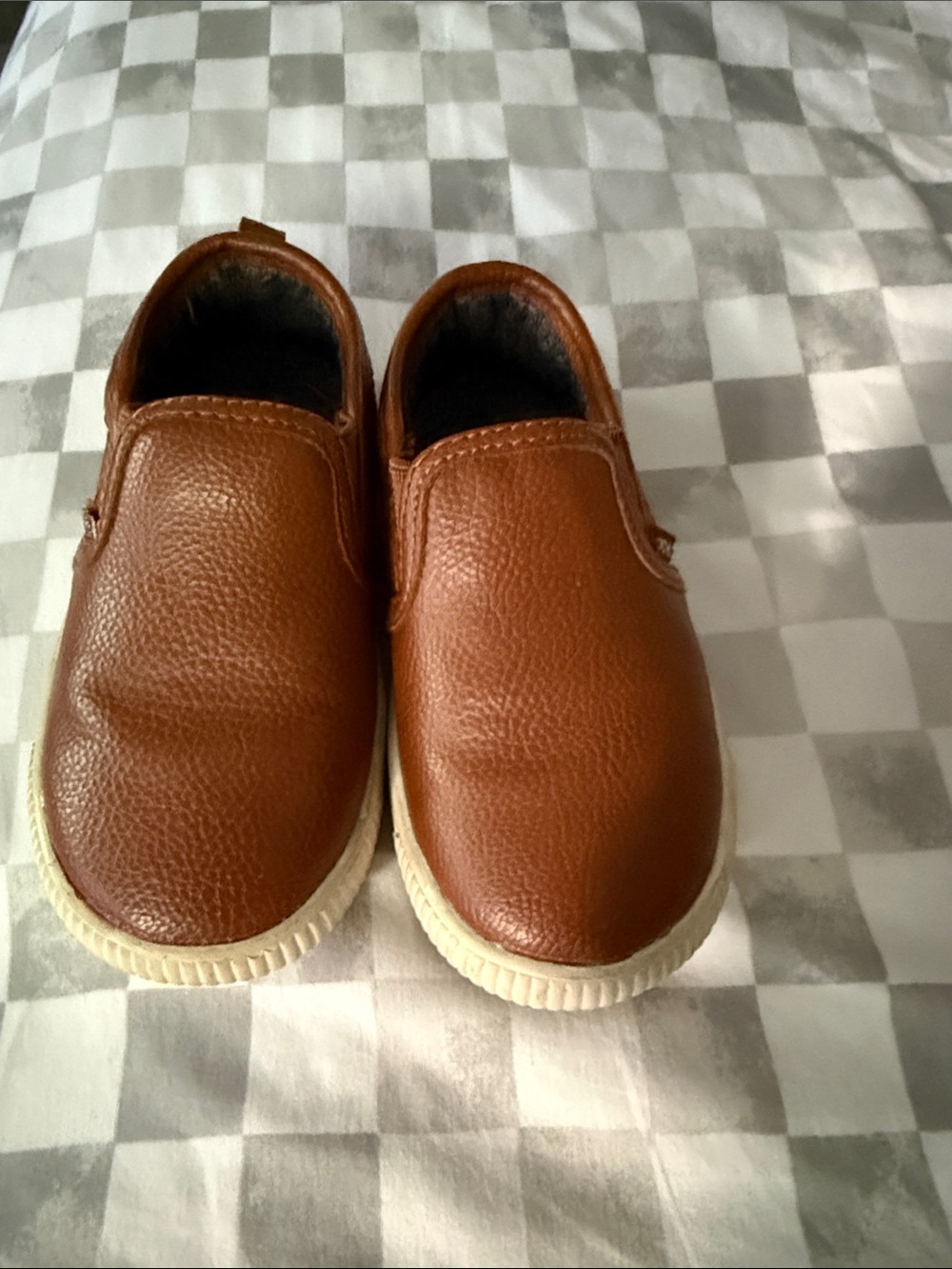 Carter's Toddler Slip-On Sneakers in Brown with White Soles